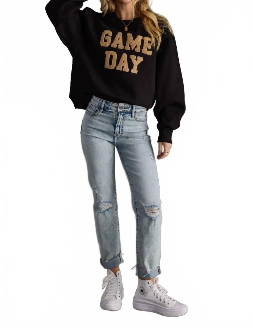 NEW PANACHE APPAREL game day sweatshirt in black
